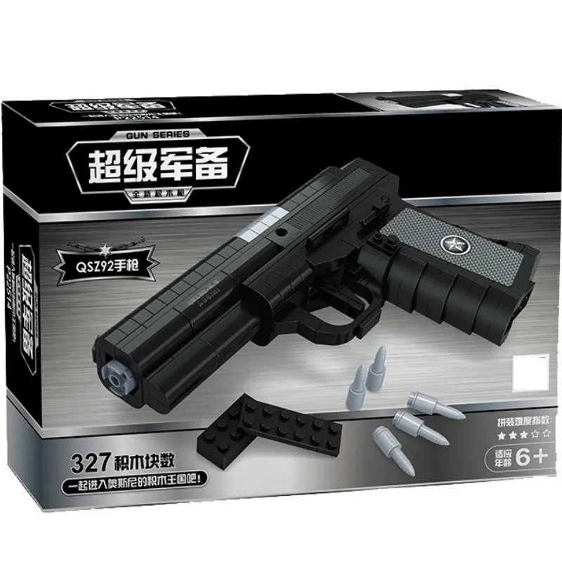 327Pcs Blocks Handgun QSZ92 Semi-automatic Pistol Gun Model 1:1 DIY Building Block Brick Toy Outdoor Toys For Kids Ausini 22514
327Pcs Blocks Handgun QSZ92 Semi-automatic Pistol Gun Model 1:1 DIY Building Block Brick Toy Outdoor Toys For Kids Ausini 22514
