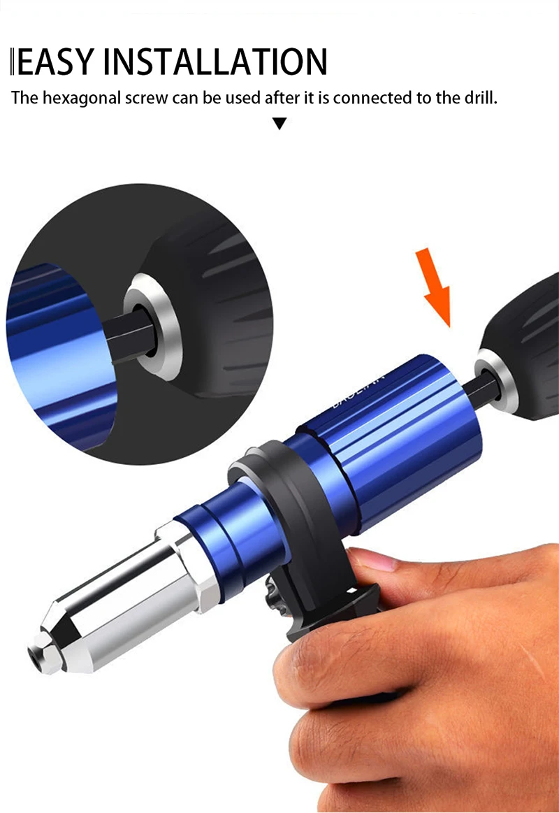 Professional Electric Rivet Nut Gun Adaptor Insert Cordless Power Drill Tool Kits 2.4mm-4.8mm Rivet Nut Gun Drill Dropshipping
Professional Electric Rivet Nut Gun Adaptor Insert Cordless Power Drill Tool Kits 2.4mm-4.8mm Rivet Nut Gun Drill Dropshipping