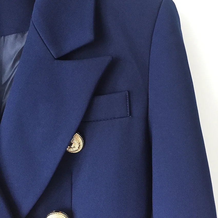 2021 Designer Fashion All-match Blazers Women Metal Lion Buttons Double Breasted Blazer Ladies Streetwear Dark Blue Jacket Coat
2021 Designer Fashion All-match Blazers Women Metal Lion Buttons Double Breasted Blazer Ladies Streetwear Dark Blue Jacket Coat