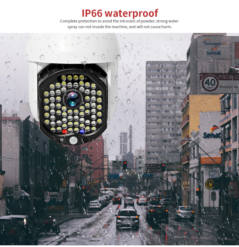 5MP 64LED IP Camera Wifi PTZ Dome Surveillance Outdoor FHD Color Night Vision Alarm Wireless Home Auto Tracking Security Camera
5MP 64LED IP Camera Wifi PTZ Dome Surveillance Outdoor FHD Color Night Vision Alarm Wireless Home Auto Tracking Security Camera
