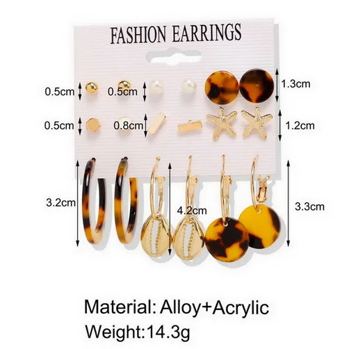 2021 Pop Classic Versatice Exquisite Hanging And Stud Female Earring With Starfish 9 Pairs Of Jewelry
2021 Pop Classic Versatice Exquisite Hanging And Stud Female Earring With Starfish 9 Pairs Of Jewelry