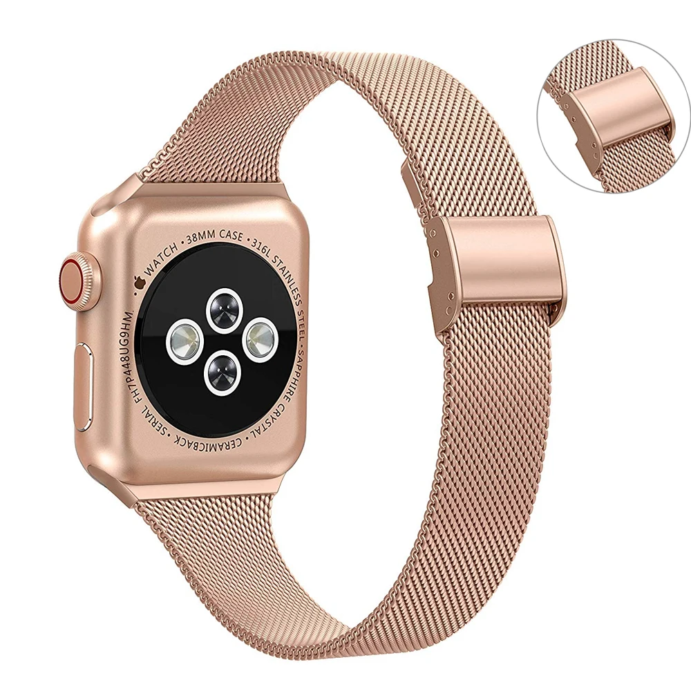 Milanese strap For Apple Watch band 44mm 40mm 45mm 38mm 42mm Slim watchband bracelet iwatch band series 3 4 SE 6 7 41mm strap
Milanese strap For Apple Watch band 44mm 40mm 45mm 38mm 42mm Slim watchband bracelet iwatch band series 3 4 SE 6 7 41mm strap