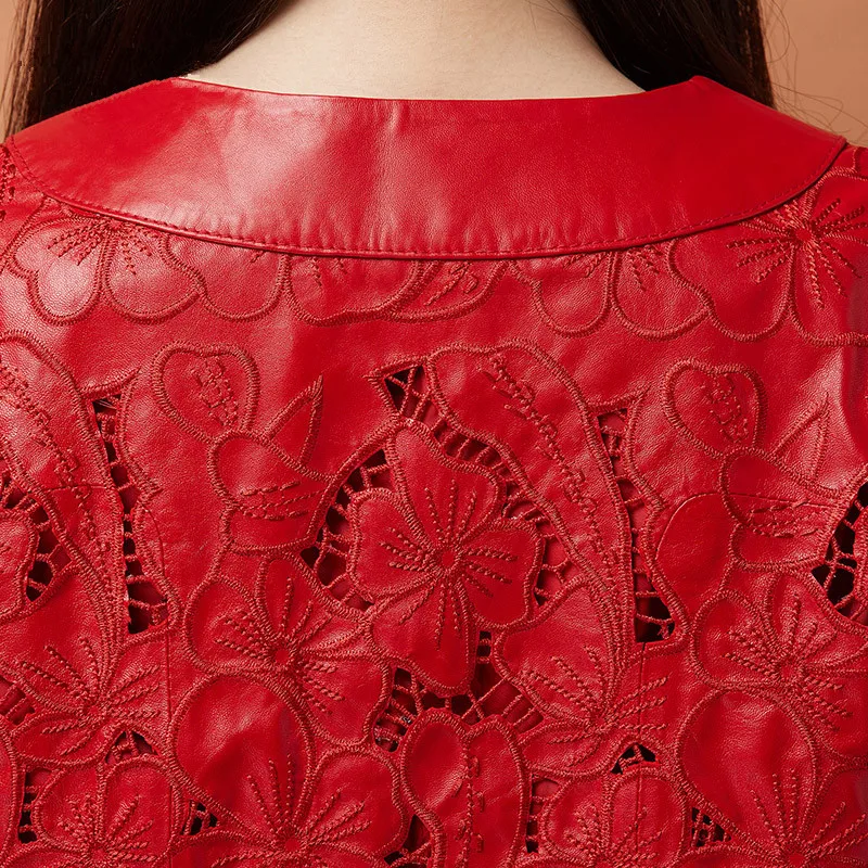 Women Genuine Leather Fashion Jacket Hollow Out Natural Sheepskin Coat For Women Red Real Leather Jackets WYQ1216
Women Genuine Leather Fashion Jacket Hollow Out Natural Sheepskin Coat For Women Red Real Leather Jackets WYQ1216