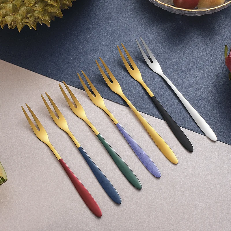 Stainless Steel Fruit Fork Two-tine Fork Tableware Multiple Use Snack Cake Dessert Portable Gold Fork Cafeteria Kitchen Flatware
Stainless Steel Fruit Fork Two-tine Fork Tableware Multiple Use Snack Cake Dessert Portable Gold Fork Cafeteria Kitchen Flatware