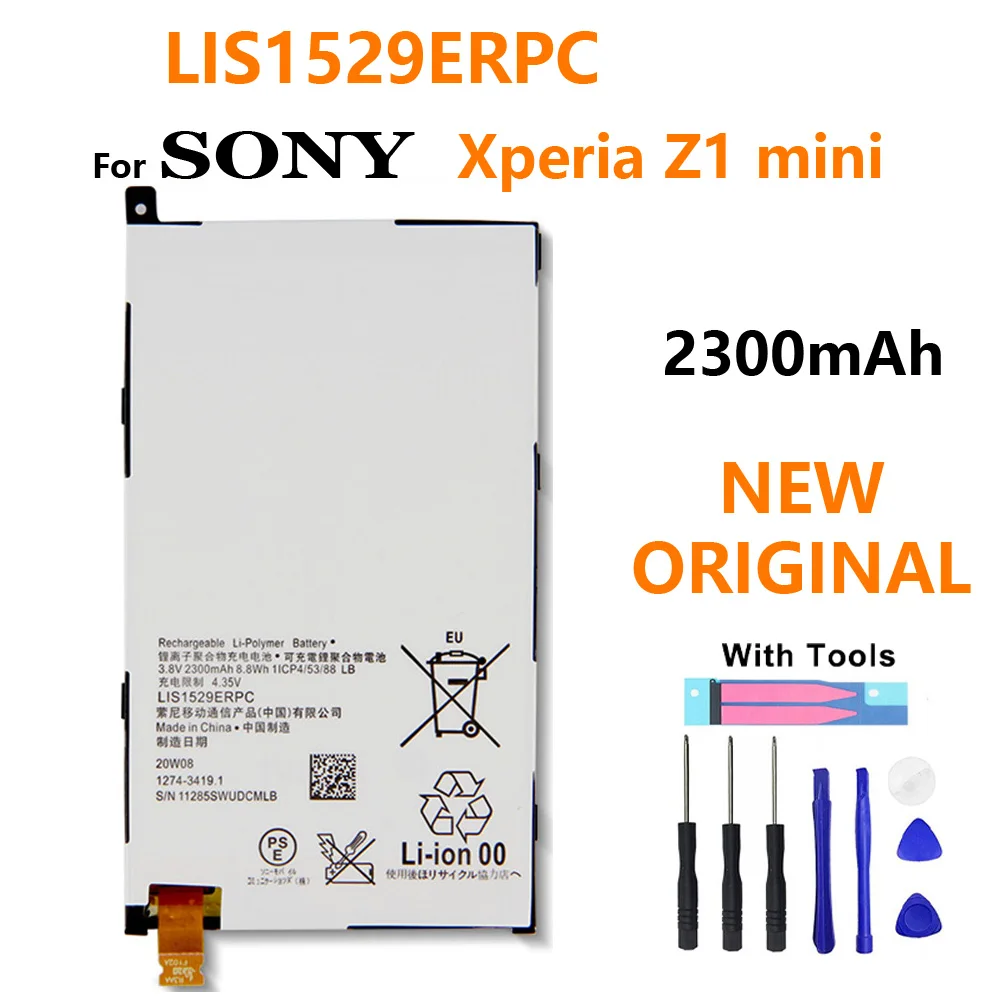 Original Replacement Battery For SONY Xperia Z1 mini Xperia Z1 Compact D5503 M51w LIS1529ERPC Genuine Phone batteria 2300mAh
Original Replacement Battery For SONY Xperia Z1 mini Xperia Z1 Compact D5503 M51w LIS1529ERPC Genuine Phone batteria 2300mAh