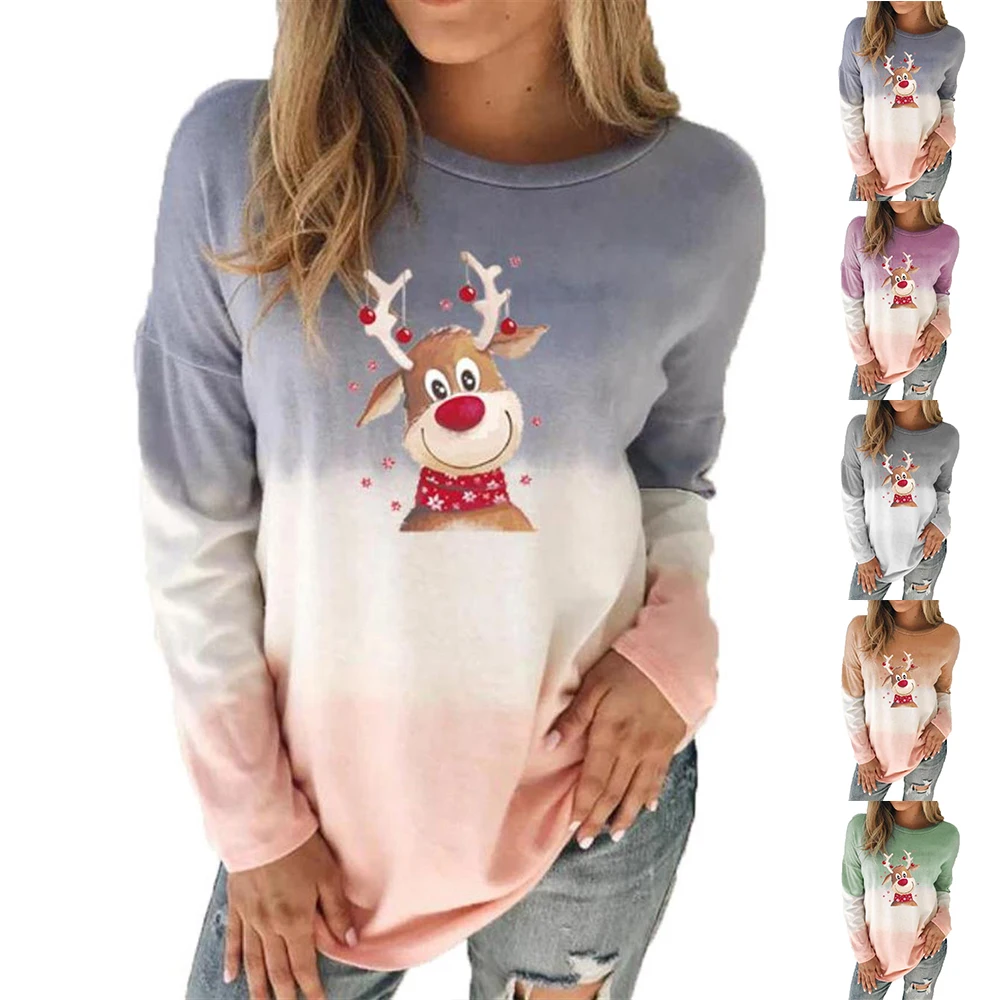 2021 Harajkku Christmas Sweatshirt Women Long Sleeve Kawaii Xmas Elk Print Sweatshirts Casual Loose Pullover Tops Loose Fashion
2021 Harajkku Christmas Sweatshirt Women Long Sleeve Kawaii Xmas Elk Print Sweatshirts Casual Loose Pullover Tops Loose Fashion