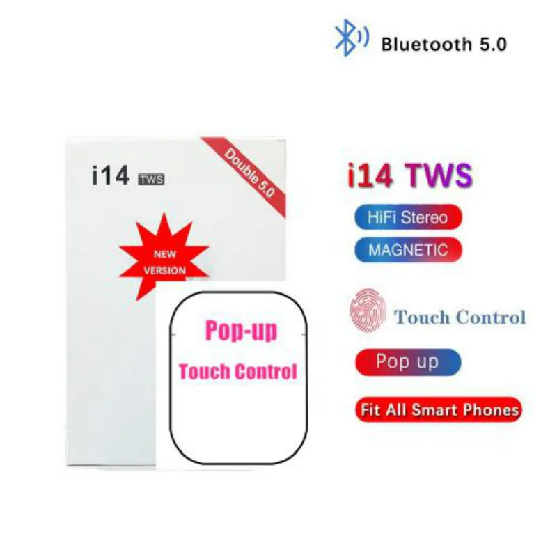 Беспроводные наушники i14 TWS гарнитура с микрофоном Bluetooth 5 0 спортивные для iphone xiaomi