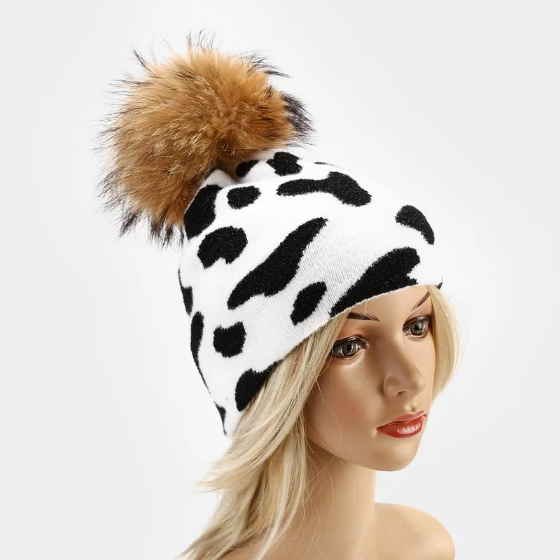 Autumn Winter Hat Women Knitted Brimless Hat Ladies Cow Leopard Pattern Beanie Soft Pom Pom Beanies Skullies Hats Warm Bonnet
Autumn Winter Hat Women Knitted Brimless Hat Ladies Cow Leopard Pattern Beanie Soft Pom Pom Beanies Skullies Hats Warm Bonnet