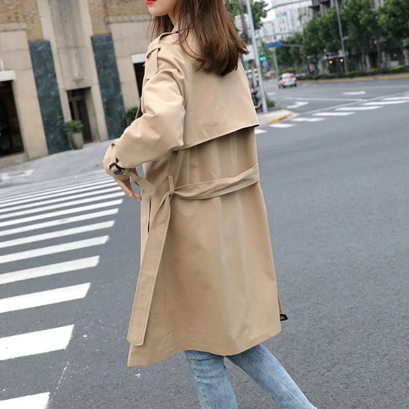 Trench Women Spring Trendy British Style Black Khaki Slim Belt Double Breasted Loose Casual Femme Coats Elegant Tops Plus Size
Trench Women Spring Trendy British Style Black Khaki Slim Belt Double Breasted Loose Casual Femme Coats Elegant Tops Plus Size