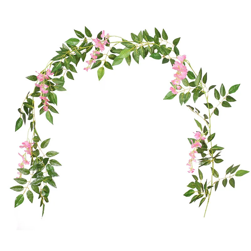 Hot 2M Wisteria Artificial Flower Vine Wreath Wedding Arch Decoration Fake Plant Leaf Rattan Trailing Fake Flower Ivy Wall
Hot 2M Wisteria Artificial Flower Vine Wreath Wedding Arch Decoration Fake Plant Leaf Rattan Trailing Fake Flower Ivy Wall