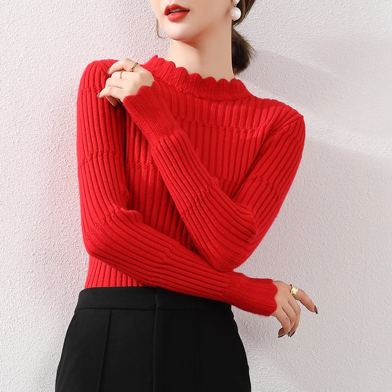Tmall quality film set of head lace collar solid-colored sweater female taobao price elastic knitting render unlined upper garme
Tmall quality film set of head lace collar solid-colored sweater female taobao price elastic knitting render unlined upper garme