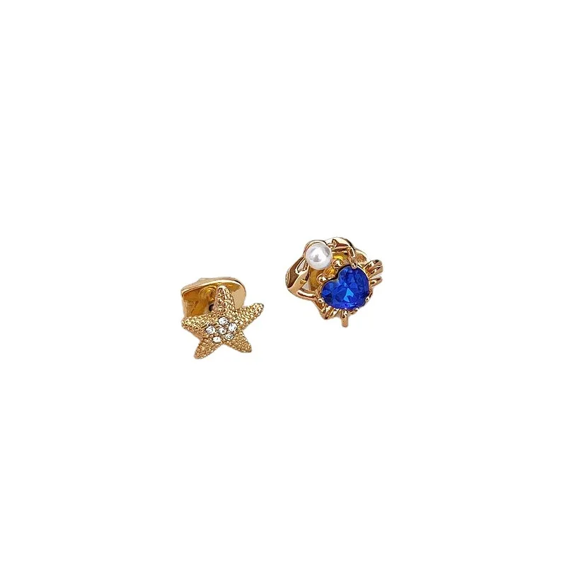 European and American Simple Three-Dimensional Starfish Crab Diamond Asymmetric Ear Studs
European and American Simple Three-Dimensional Starfish Crab Diamond Asymmetric Ear Studs