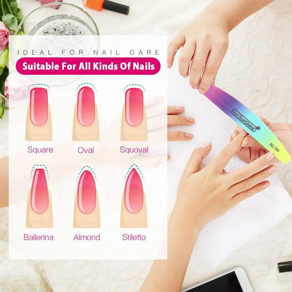 1pc Rainbow Nail Files Buffer For Nail Care 80/100/150/180/240 Gradient Nail File Professional Strong Thick Nail Manicure Tools
1pc Rainbow Nail Files Buffer For Nail Care 80/100/150/180/240 Gradient Nail File Professional Strong Thick Nail Manicure Tools
