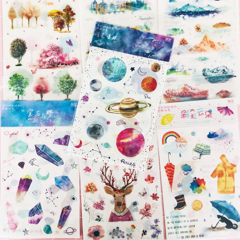 7 Style Choose 2 Sheets /Pack Beautiful Planets Landscape Washi Paper Stickers DIY Phone Hand Account Decor
7 Style Choose 2 Sheets /Pack Beautiful Planets Landscape Washi Paper Stickers DIY Phone Hand Account Decor