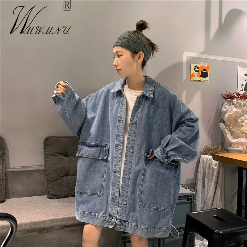 2021 New Harajuku Women Jeans Coat Streetwear Tide Big Pocket Button Outwear Spring Korean Casual Denim Jacket Student Oversize
2021 New Harajuku Women Jeans Coat Streetwear Tide Big Pocket Button Outwear Spring Korean Casual Denim Jacket Student Oversize