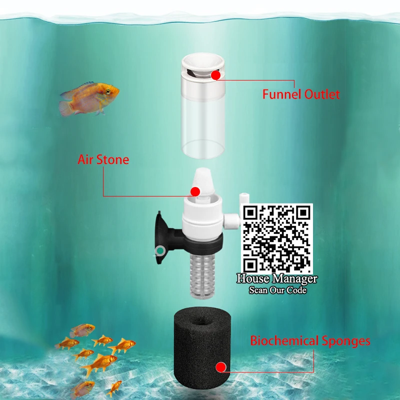 Недорогой аквариумный мини-фильтр воздушный насос для аквариума пруда креветок