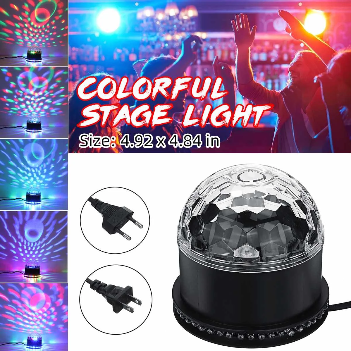 10W 100-240V RGB LED Crystal Ball Effect Stage Light Lamp Colorful Disco Party Stage Lighting Effect For Home Commercial Bar KTV
10W 100-240V RGB LED Crystal Ball Effect Stage Light Lamp Colorful Disco Party Stage Lighting Effect For Home Commercial Bar KTV