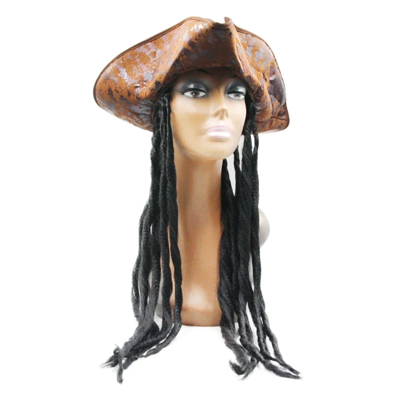 Halloween Pirate Captain Hat Party Costume Headgear Braids Wig Cap Cosplay Props Decoration Accessories for Adult 
Halloween Pirate Captain Hat Party Costume Headgear Braids Wig Cap Cosplay Props Decoration Accessories for Adult