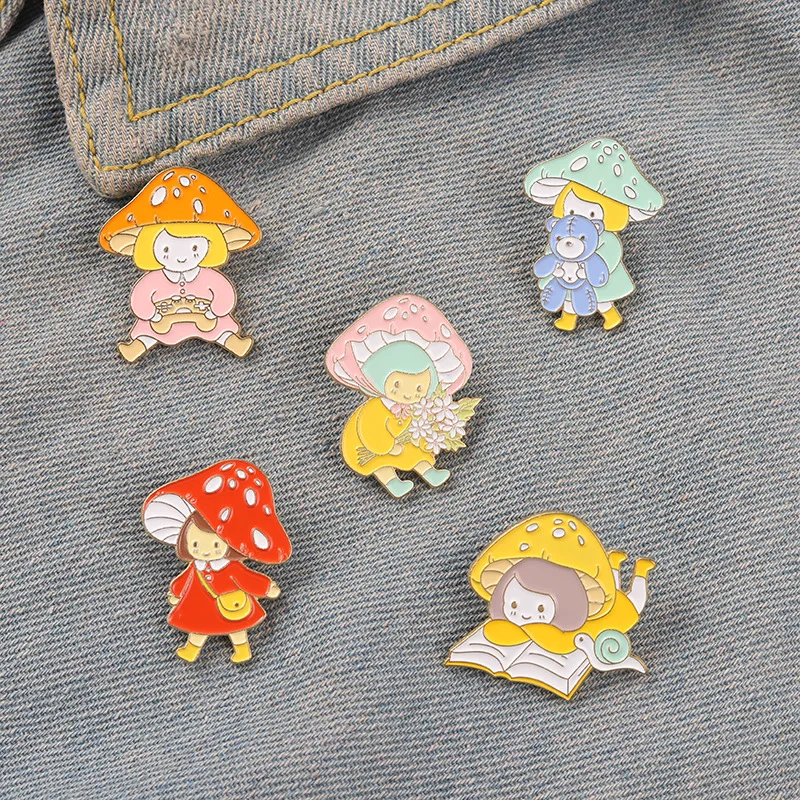 Mushroom Girl Enamel Pin Flower Book Bear Brooch Badges Clothes Lapel Pin Cap Bag Creative Fun Jewelry Gift For Child
Mushroom Girl Enamel Pin Flower Book Bear Brooch Badges Clothes Lapel Pin Cap Bag Creative Fun Jewelry Gift For Child