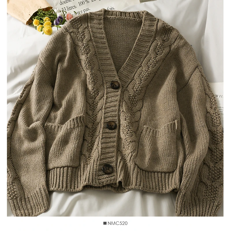 Kimutomo Korean Retro Cardigans Women Wild Linen Pattern Loose Slim Sweater Female New Single-breasted V-neck Top Casual
Kimutomo Korean Retro Cardigans Women Wild Linen Pattern Loose Slim Sweater Female New Single-breasted V-neck Top Casual