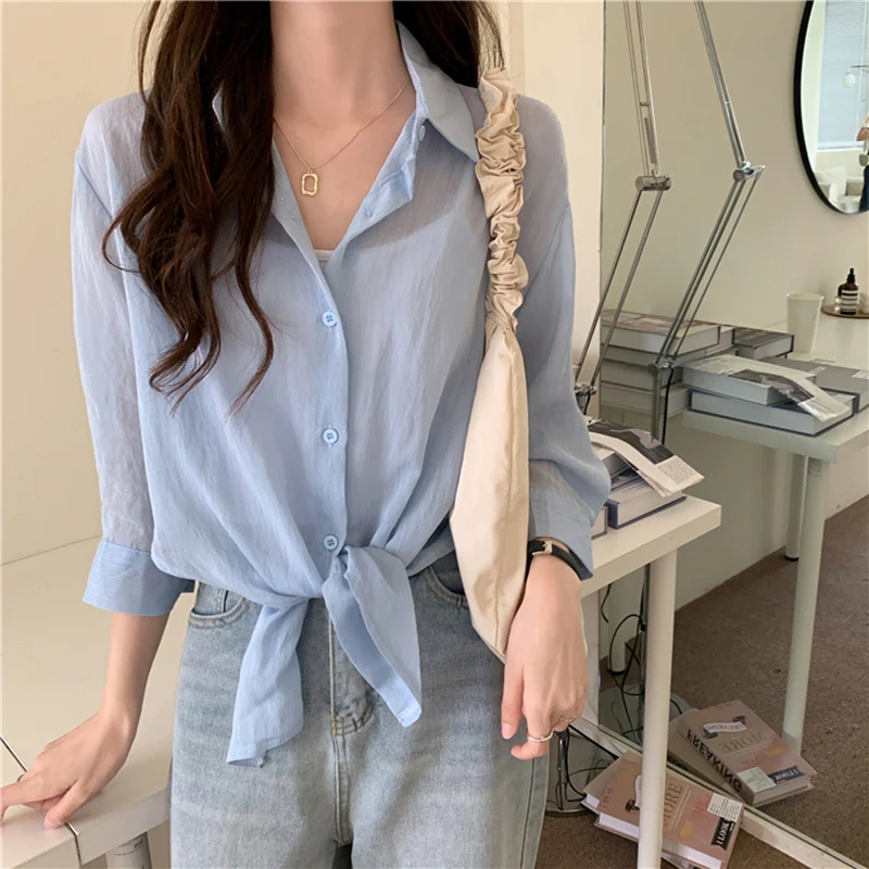 Casual Long Sleeve Solid Loose Shirts Women Chiffon Blouses and Tops Vintage Streetwear White Chemise Japan Korean Style
Casual Long Sleeve Solid Loose Shirts Women Chiffon Blouses and Tops Vintage Streetwear White Chemise Japan Korean Style
