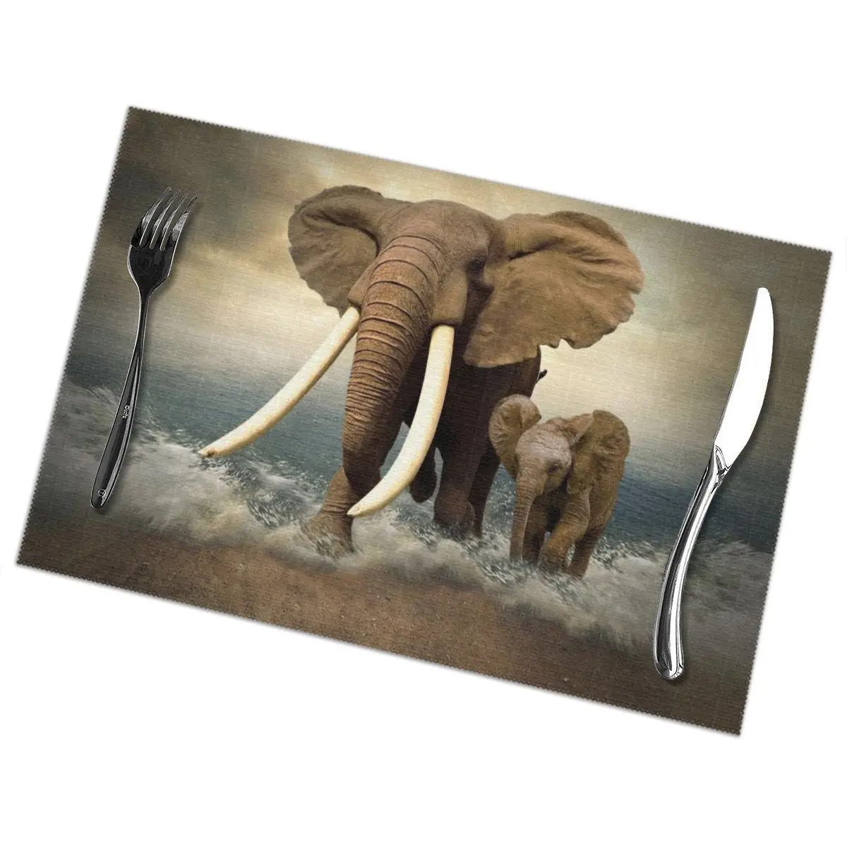 6 Pcs Placemat Mother Elephant And Her Cub In Africa Fabric Table Mats Tableware Kitchen Tool Table Mats
6 Pcs Placemat Mother Elephant And Her Cub In Africa Fabric Table Mats Tableware Kitchen Tool Table Mats