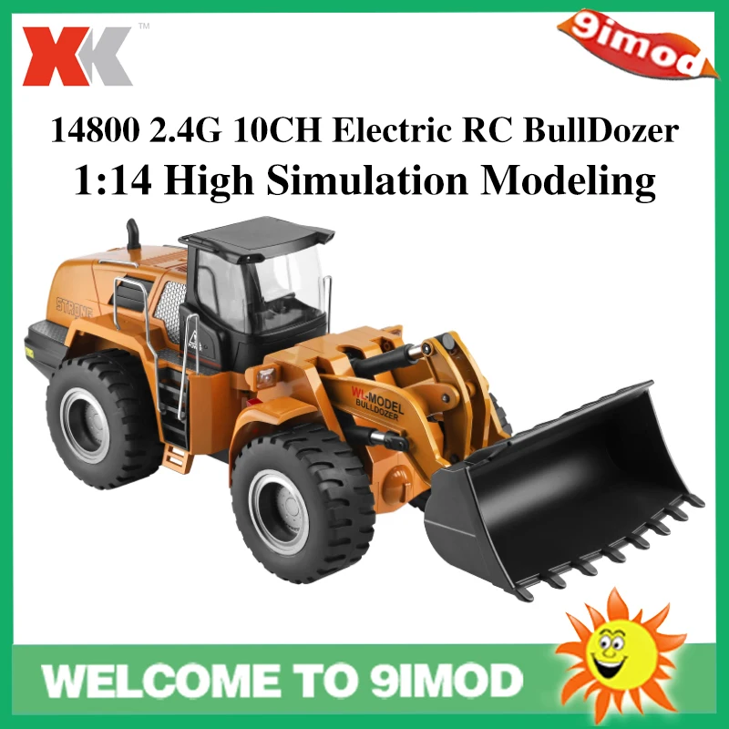 

New Arrival XK 14800 1:14 2.4G 10CH Electric Remote Control BullDozer 7.4V 1500mAh RC Engineering Car Tractor Excavator Toys