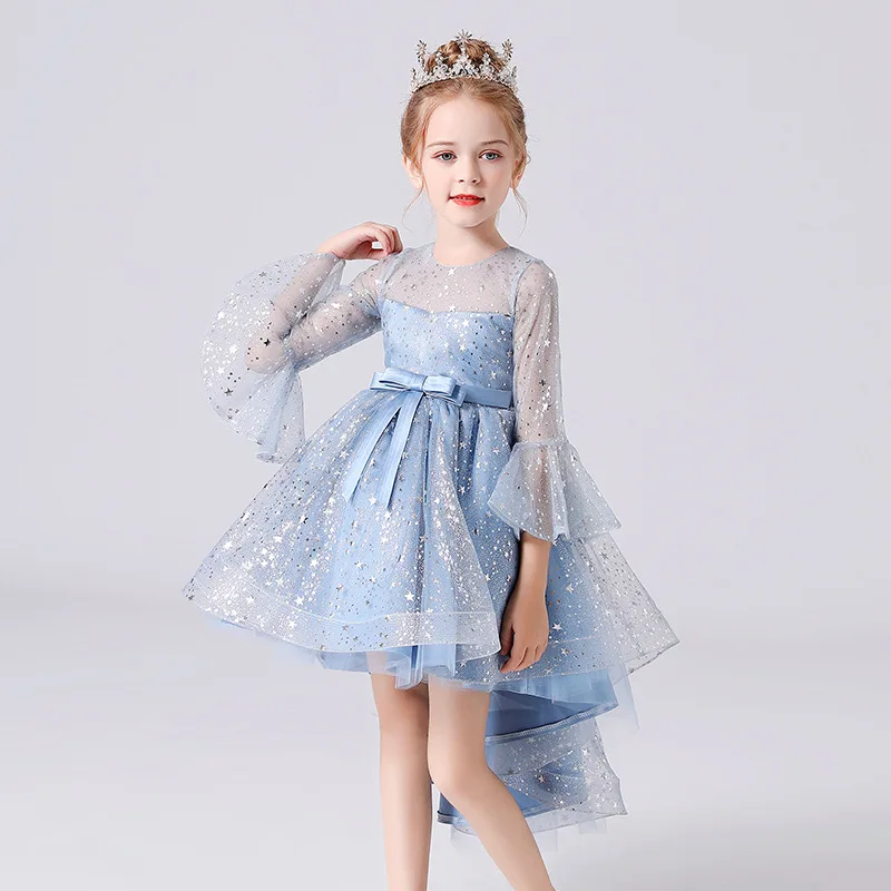 Summer Children's Wear Women's Trumpet Sleeve Flower Children's Skirt Long Tail Red Princess Children's Dress Performance Dress
Summer Children's Wear Women's Trumpet Sleeve Flower Children's Skirt Long Tail Red Princess Children's Dress Performance Dress