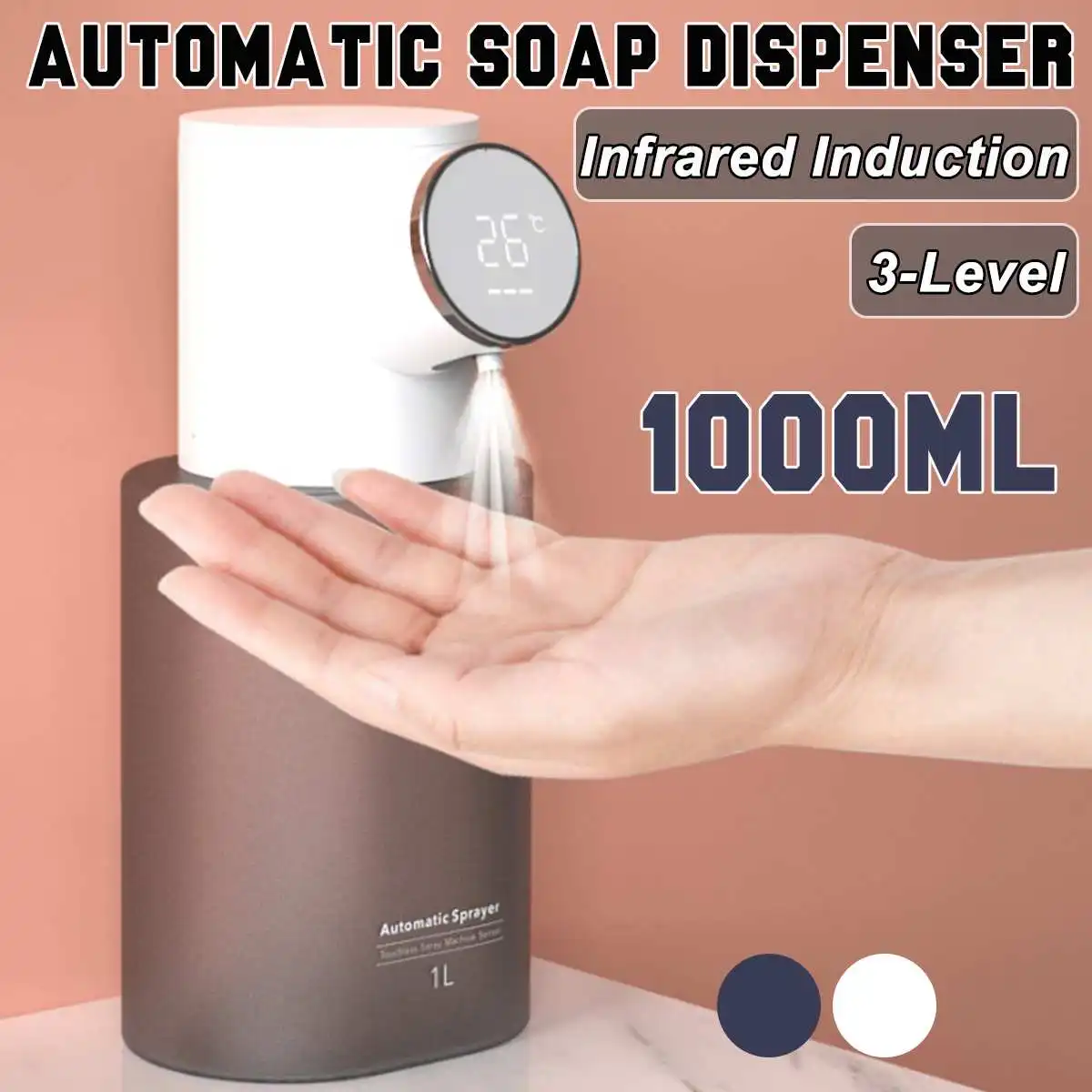 Automatic Liquid Soap Dispenser Touchless Sensor Foam Machine with Temperature Display USB Rechargeable Hand Sanitizer Dispenser
Automatic Liquid Soap Dispenser Touchless Sensor Foam Machine with Temperature Display USB Rechargeable Hand Sanitizer Dispenser
