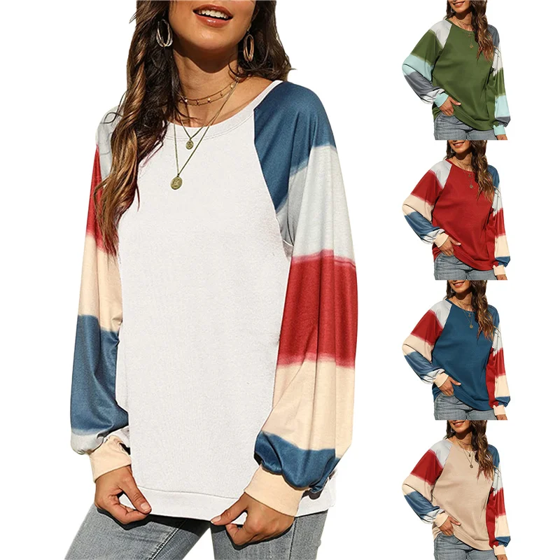 Women Color Block Sweatshirt Adults Casual Long Sleeve Round Neck Pullover White / Apricot / Blue / Red / Green
Women Color Block Sweatshirt Adults Casual Long Sleeve Round Neck Pullover White / Apricot / Blue / Red / Green