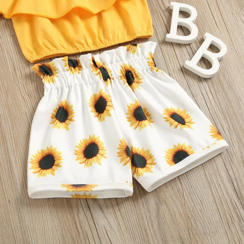 2021 Summer Baby Girls Solid Color Fashion Pullover Comfortable Jacket + Sunflower Square Collar Shorts Set Of Two 80-120Size
2021 Summer Baby Girls Solid Color Fashion Pullover Comfortable Jacket + Sunflower Square Collar Shorts Set Of Two 80-120Size