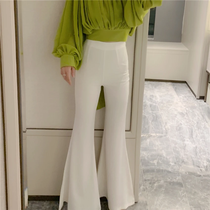 Summer Pants New Women's Elegant High Waist Flared Pants Ladies Trousers White Black Pink Apricot 
Summer Pants New Women's Elegant High Waist Flared Pants Ladies Trousers White Black Pink Apricot