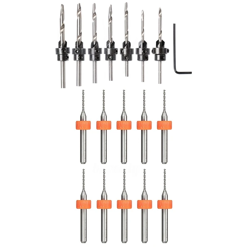 22 Pcs Countersunk Drill Bit Set & 10Pcs 1.0Mm PCB CNC Micro-Drill Bits Print Circuit Board Carbide Engraving Tool
22 Pcs Countersunk Drill Bit Set & 10Pcs 1.0Mm PCB CNC Micro-Drill Bits Print Circuit Board Carbide Engraving Tool