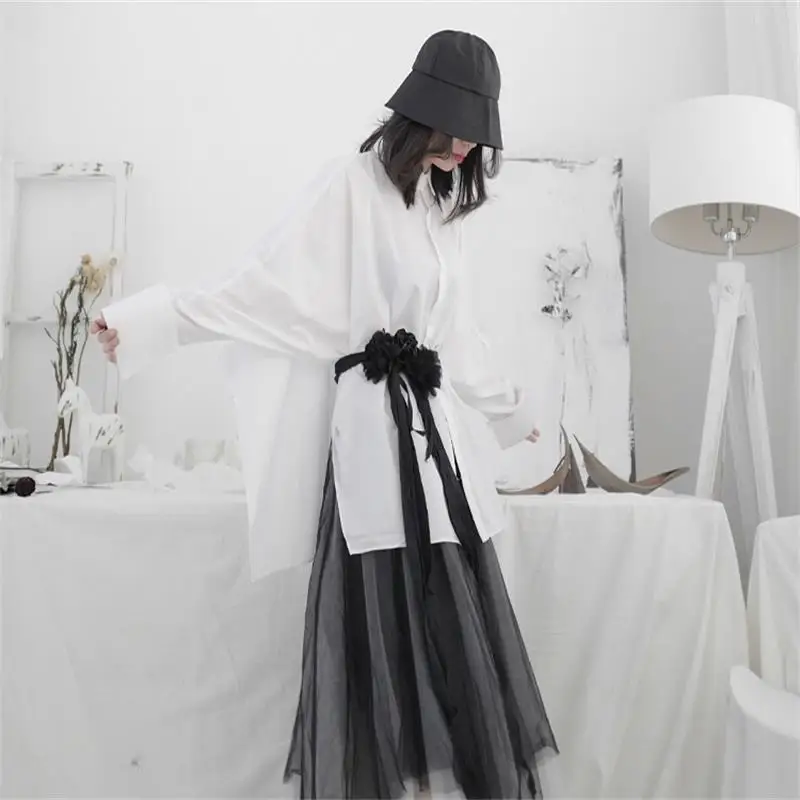 Women's Long Sleeved Shirt Spring New Black Long Sleeved Shirt Women's Loose Personality Irregular White Shirt Large Fashion
Women's Long Sleeved Shirt Spring New Black Long Sleeved Shirt Women's Loose Personality Irregular White Shirt Large Fashion