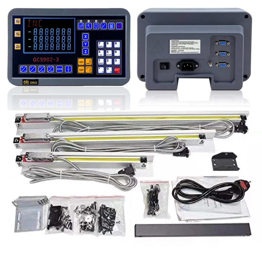 HXX Digital Readout 3 Axis Complete Dro Set and 5U Linear Encoders 400 500 600 700 800 900 1000mm Working Measurement Length
HXX Digital Readout 3 Axis Complete Dro Set and 5U Linear Encoders 400 500 600 700 800 900 1000mm Working Measurement Length