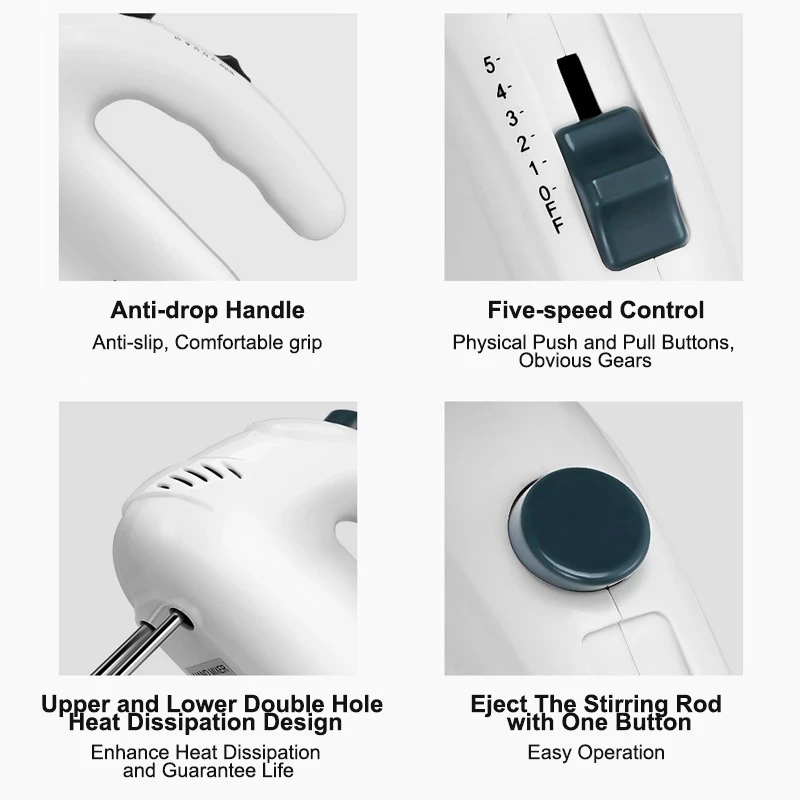 Hand Mini Mixer Food Blender Egg Beater Multifunctional Food Processor Kitchen Automatic Cream Food Cake Baking Dough Mixer Food
Hand Mini Mixer Food Blender Egg Beater Multifunctional Food Processor Kitchen Automatic Cream Food Cake Baking Dough Mixer Food