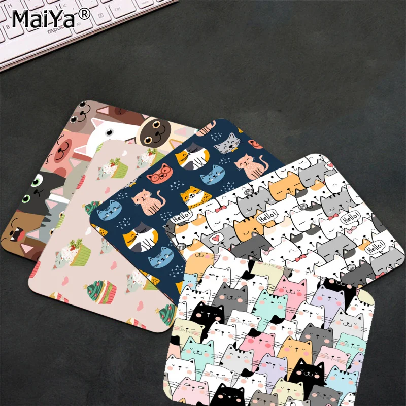 MaiYa винтажный крутой мультяшный Кот Маленький коврик для мыши ПК компьютерный