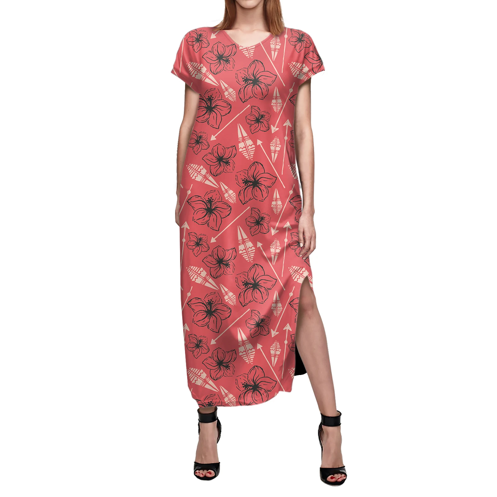 Fit Elegant Lady Polynesia Tribe Seamless Floral Pattern Summer Party Clothing Loose Large Size Short Sleeve V-Neck Split Skirt
Fit Elegant Lady Polynesia Tribe Seamless Floral Pattern Summer Party Clothing Loose Large Size Short Sleeve V-Neck Split Skirt