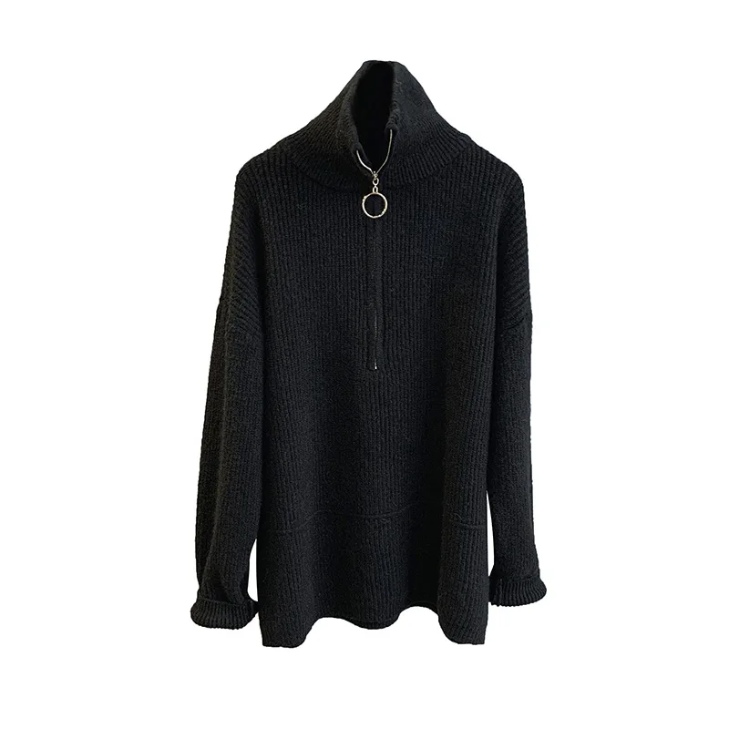 Autumn and Winter New Sweater Women High Neck Zipper Pullover Pure Color Sweater
Autumn and Winter New Sweater Women High Neck Zipper Pullover Pure Color Sweater