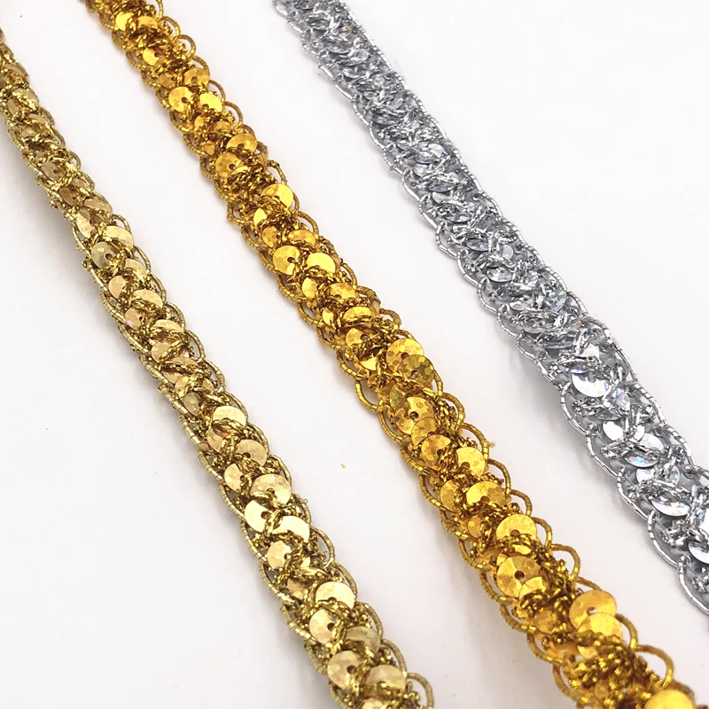 5yards 1cm Gold and silver sequins lace for home decor ethnic dance costumes DIY handmade crafts heara neckwear accessories
5yards 1cm Gold and silver sequins lace for home decor ethnic dance costumes DIY handmade crafts heara neckwear accessories