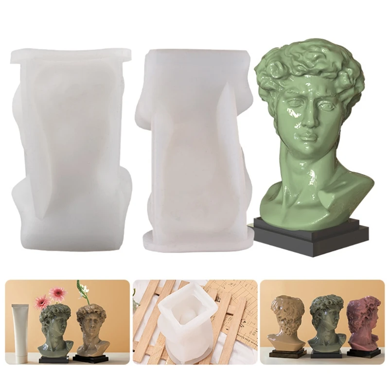 

David's Head Flowerpot 3D Candle Soap Mould DIY Candle Epoxy Mold Handmade Candles Aroma Wax Soap Molds for Decoration