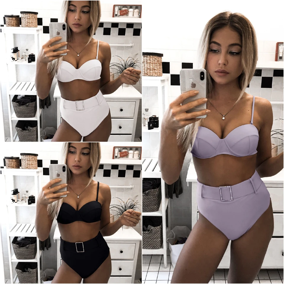 New Bikini 2020 Woman Swimwear Sexy Bikinis Push Up Solid Color Swimsuit Padded Bathing Swimming Suit For Women 2 Piece Set
New Bikini 2020 Woman Swimwear Sexy Bikinis Push Up Solid Color Swimsuit Padded Bathing Swimming Suit For Women 2 Piece Set