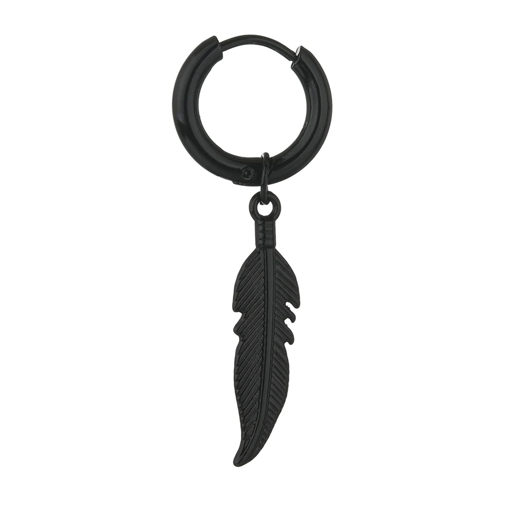 1 Piece Punk Vintage Design Leaf Hoop Earrings For Women Men Jewelry Accessories Black Stainless Feather Earring Party Gift
1 Piece Punk Vintage Design Leaf Hoop Earrings For Women Men Jewelry Accessories Black Stainless Feather Earring Party Gift
