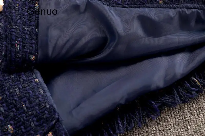 Navy Blue Tweed Jacket+Pencil Skirt Suit Autumn Winter Women's Short Jacket Coat Golden Button Tassels Ladies Wool Two Piece Set
Navy Blue Tweed Jacket+Pencil Skirt Suit Autumn Winter Women's Short Jacket Coat Golden Button Tassels Ladies Wool Two Piece Set