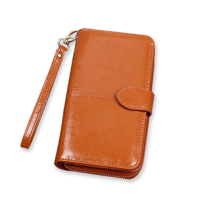 New Ladies Wallet Oil Wax Leather Retro Long Wallet Large-capacity Clutch Multi-function Mobile Phone Bag Luxury Wallet
New Ladies Wallet Oil Wax Leather Retro Long Wallet Large-capacity Clutch Multi-function Mobile Phone Bag Luxury Wallet
