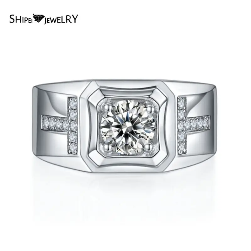 Shipei Fashion 100% 925 Sterling Silver Round Cut Real Moissanite Gemstone Engagement 1CT Personality Men's Ring Fine Jewelry
Shipei Fashion 100% 925 Sterling Silver Round Cut Real Moissanite Gemstone Engagement 1CT Personality Men's Ring Fine Jewelry