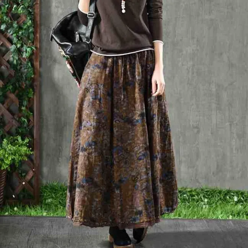 High Waist Female Long Skirts New 2020 Autumn Arts Style Vintage Print Big Swing A-line Women Loose Casual Skirts P1354
High Waist Female Long Skirts New 2020 Autumn Arts Style Vintage Print Big Swing A-line Women Loose Casual Skirts P1354