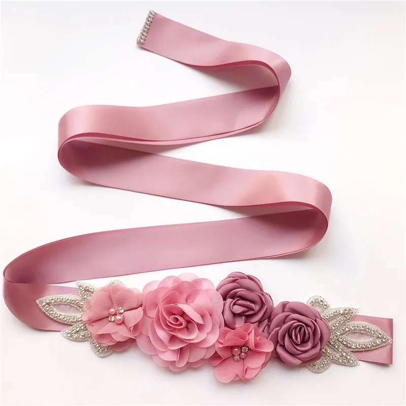 Handmade Wedding Accessories Bridal Belts Satin Flower Sash Woman Girl Belt Sashes | Свадьбы и торжества