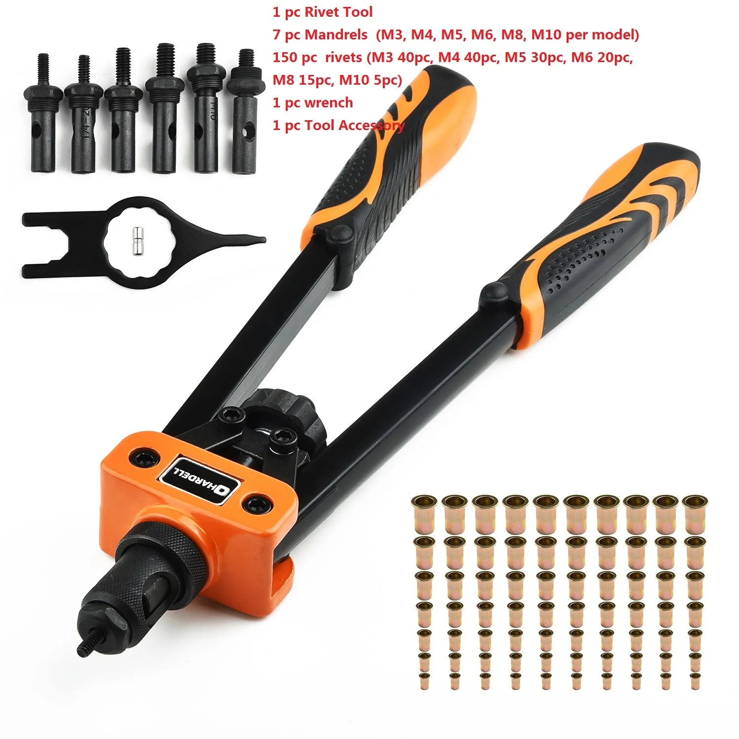 Riveting Kit Rivet Nuts M3 M4 M5 M6 M8 M10 Hand Rivet Nut Gun Set Mandrels With 150pcs Rivet Nuts
Riveting Kit Rivet Nuts M3 M4 M5 M6 M8 M10 Hand Rivet Nut Gun Set Mandrels With 150pcs Rivet Nuts