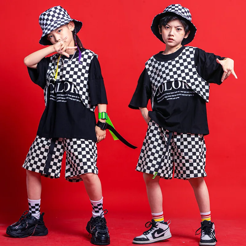 Kid Hip Hop Clothing Checkered Sleeveless Top Vest Streetwear Shorts Oversized T Shirt for Girl Boy Dance Costume Clothes Set
Kid Hip Hop Clothing Checkered Sleeveless Top Vest Streetwear Shorts Oversized T Shirt for Girl Boy Dance Costume Clothes Set